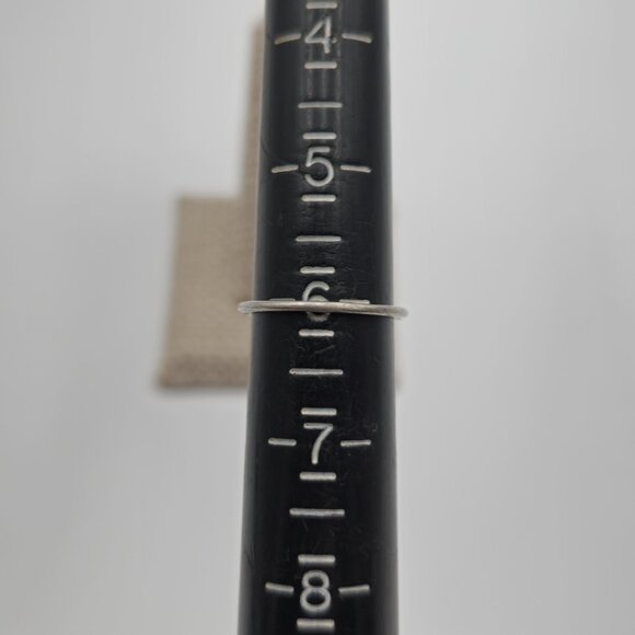 Size 6 Worn Gold Plated Over Sterling Silver Cubic Zirconia Ring A2906 - Picture 5 of 7